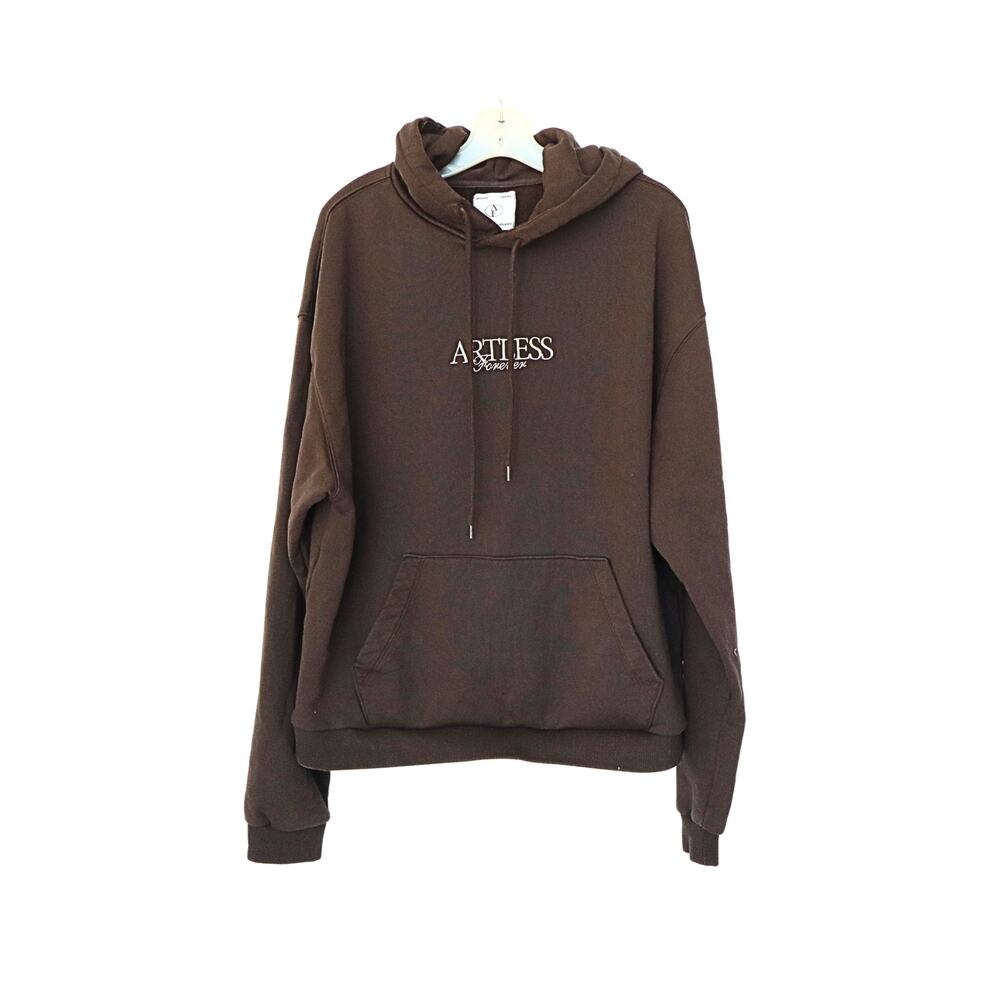 Logo Hoodie Sweatshirt - Brown - L